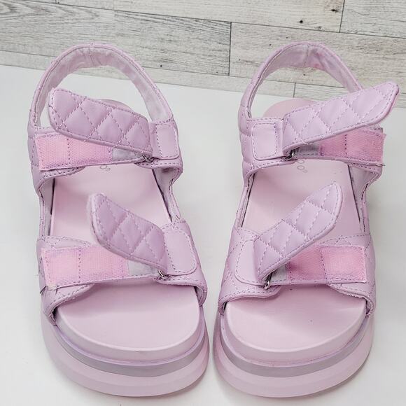 Bamboo 8M 2.5" Platform Chunky Heel Sandal Lavender Hook Loop Closure Fairycore - Picture 9 of 10